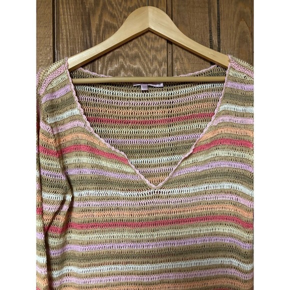 Calypso St Barth 100% Linen loose knit tunic top cover-up Size M - Picture 2 of 8